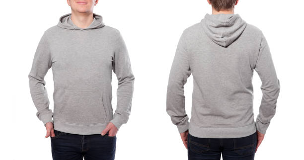 istock Man in grey sweatshirt, hoodie white background 1163799769