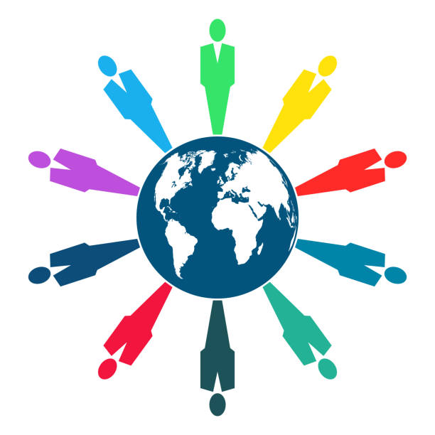 istock People around the globe,Group of ten persons in circle,holding hands.The summit workers are meeting in the same power room. 1163804410