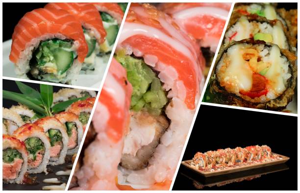 istock collage with different kinds of sushi 1163808525