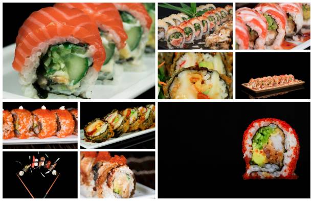 istock collage with different kinds of sushi 1163808688