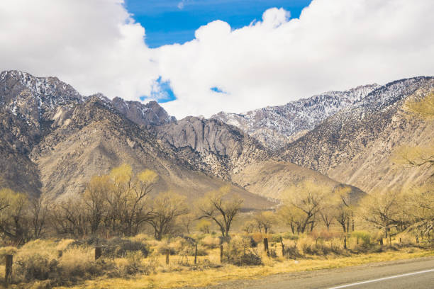 Sierra Nevada mountains in California seen from one of the most scenic highways in the country 395 Route