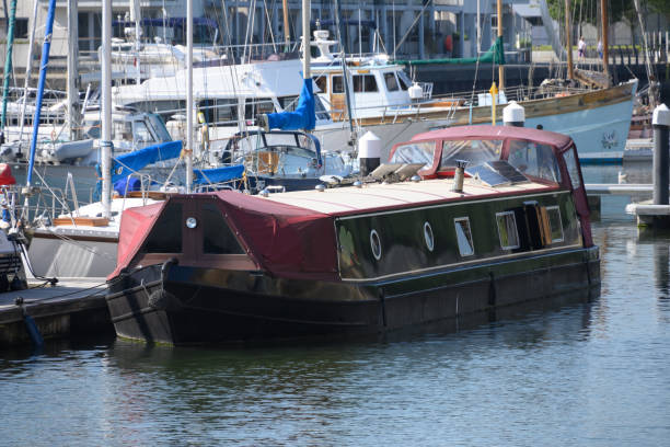 istock A narrow boat moored to a marina pontoon 1163813120