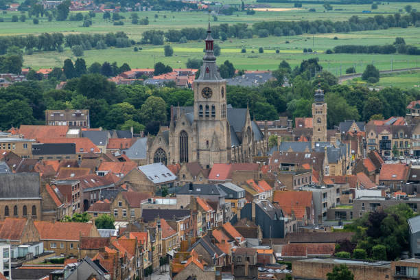 istock View from IJzertoren on downtown Diksmuide, Flanders, Belgium. 1163816366
