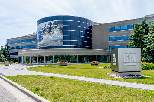 Oshawa, Ontario, Canada - July 01, 2019: General Motors of Canada Company head office in Oshawa, Ontario, Canada, the Canadian subsidiary of General Motors.