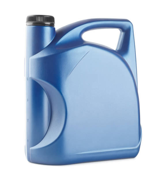 istock blue plastic canister for lubricants without label, container for chemicals isolated on white 1163817335