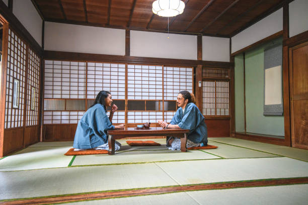istock Mixed Race Guests at Tokyo Ryokan 1163827908