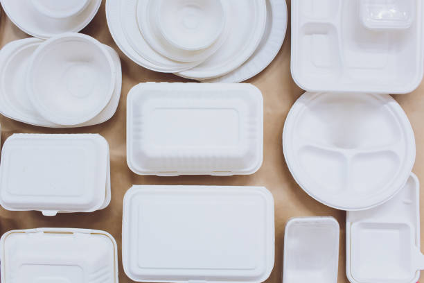 istock Disposable tableware from natural materials, wooden spoon and fork, eco-friendly. 1163828648