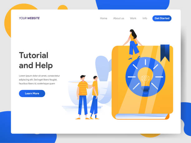 Landing page template of Tutorial and Help Illustration Concept. Modern design concept of web page design for website and mobile website.Vector illustration EPS 10 vector art illustration
