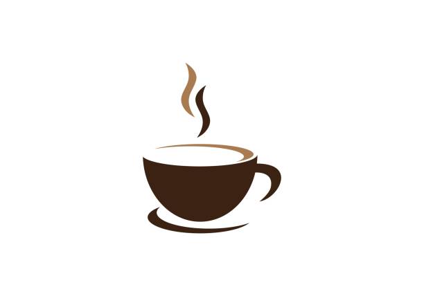 コーヒーロゴテンプレート - コーヒーカップ点のイラスト素材／クリップアート素材／マンガ素材／アイコン素材