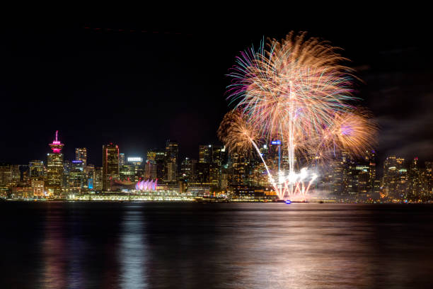 istock Fireworks with Vancouver City Centre in the background 1163837828