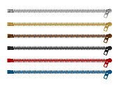 Zipper (fastener) vector illustration set (color variations /  horizontal )