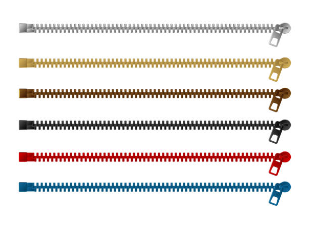 Zipper (fastener) vector illustration set (color variations / horizontal ) Zipper (fastener) vector illustration set (color variations / horizontal ) zipper-teeth stock illustrations