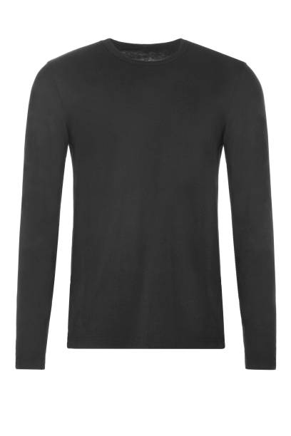 istock Black men's T-shirt with long sleeves 1163849382
