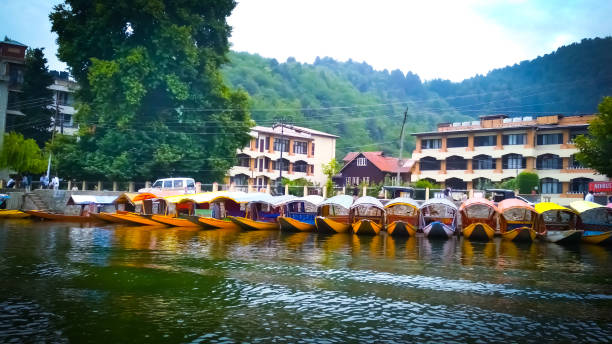 istock boat stand or shikara in dal lake 1163855335