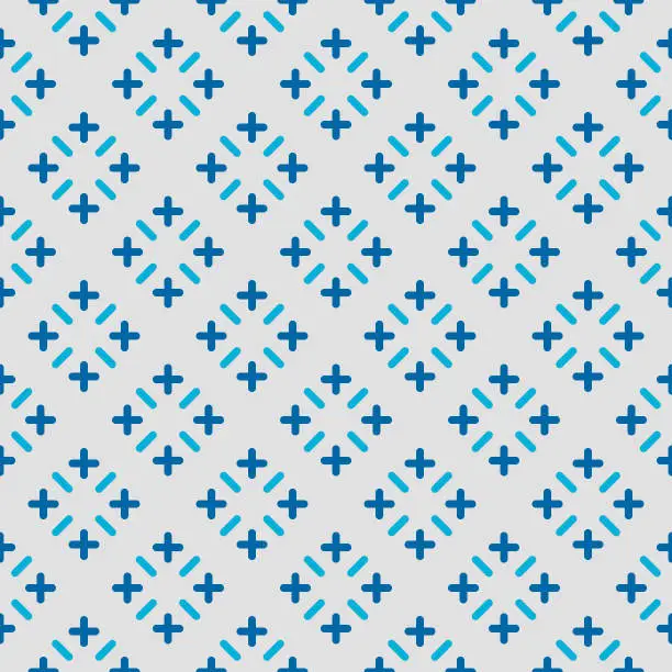 Vector illustration of Japanese Blue Stitch Seamless Pattern