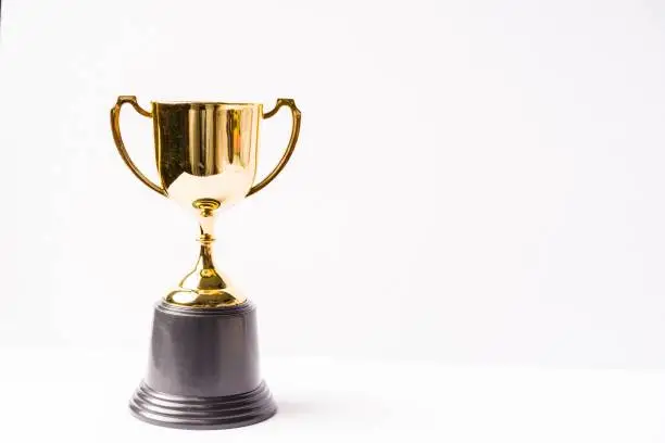 Trophy isolated against white background