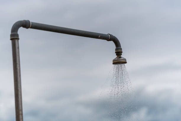 istock for the swimmers on the beach is a shower ready 1163867480