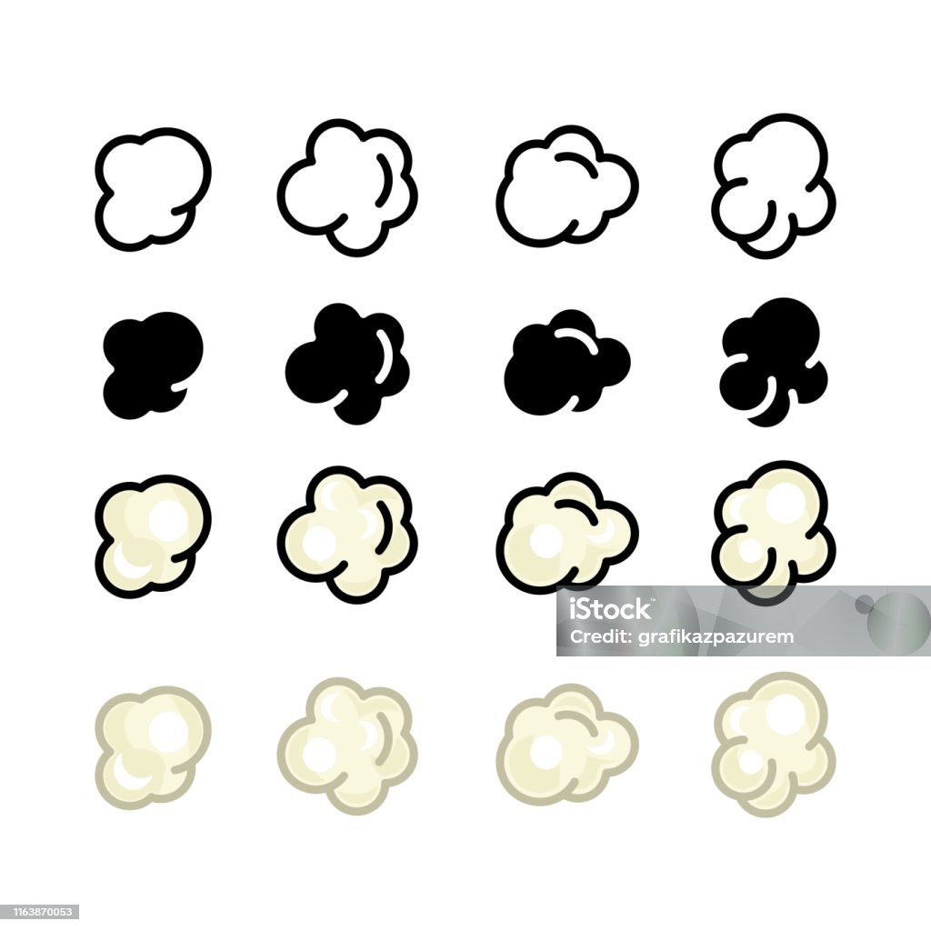 Popcorn pictogram, Vector lijn illustratie - Royalty-free Popcorn vectorkunst