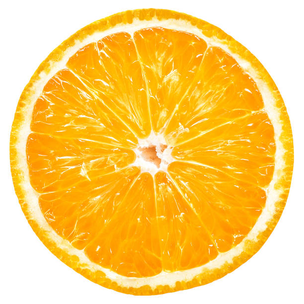 Orange slice Orange fruit, slice, isolated, white background halved photos stock pictures, royalty-free photos & images