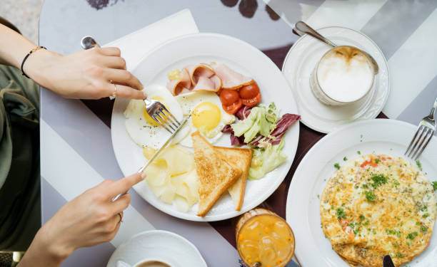 istock Female ready to eat delicious breakfast 1163873969