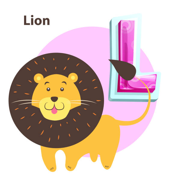 Lion For L Letter In English Alphabet For Children Stock Illustration -  Download Image Now - Africa, Alphabet, Animal - iStock