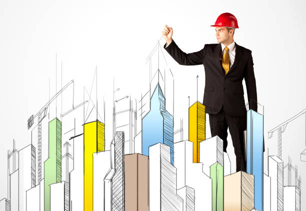 istock Business person sketching a city sight 1163876705