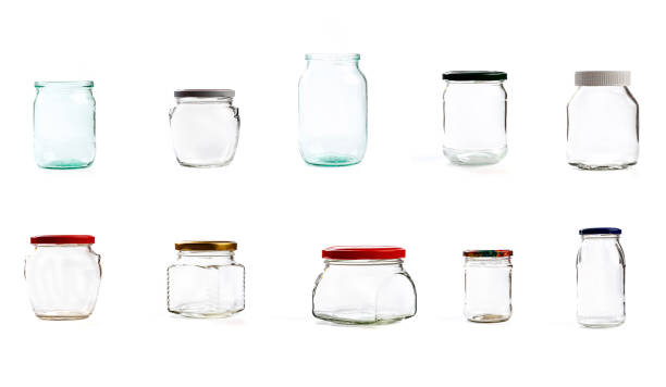 istock set of empty glass jar for conservation, isolated on white background - Image 1163877371