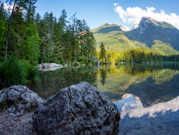 istock Hochkalter Mountain on the Hintersee in Bavaria 1163877520