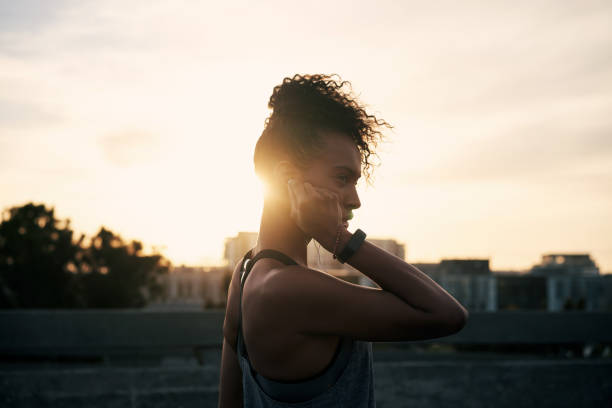 istock Making sure my earphones are in right 1163886152