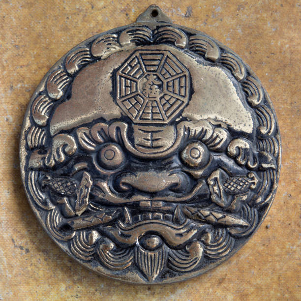 istock weathered steel dragon door deco 1163889677