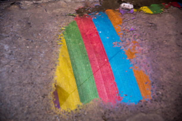istock reflection of rainbow tent 1163889925