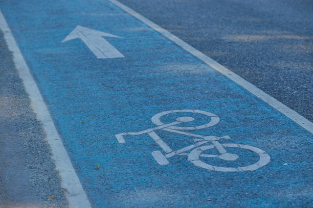 istock Bicycle lane on the road 1163891970