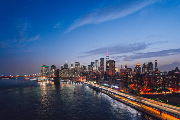 istock Urban night landscape in New York 1163893186