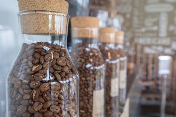 istock coffee beans in the glass bottle at cafe 1163895226