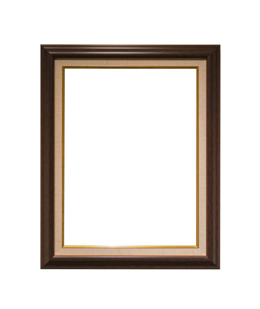 istock wood empty picture frame Isolated on white background 1163895273