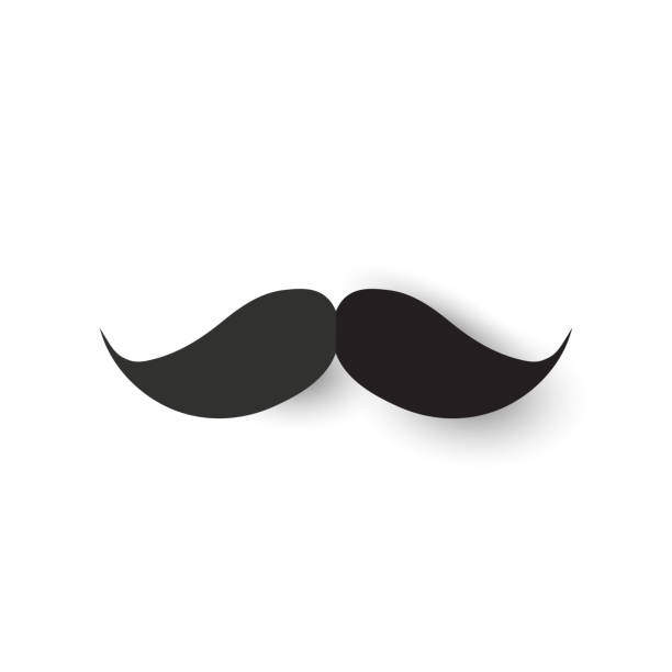 흰색 배경에 콧수염 종이 아이콘입니다. 벡터 - mustache stock illustrations