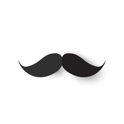 Mustache paper icon on white background. Vector illustration. EPS10
