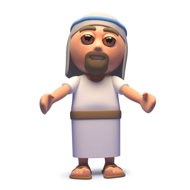 Jesus Christ the saviour with arms beckoning, 3d illustration render