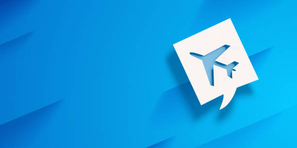 Cut out icon in a speech bubble on blue background. High resolution image with copy space ready for your crop needs.