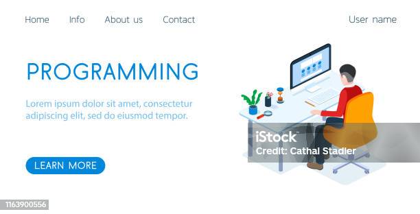 Isometric 3d Vector Illustration Landing Templates Concept Programmer ...