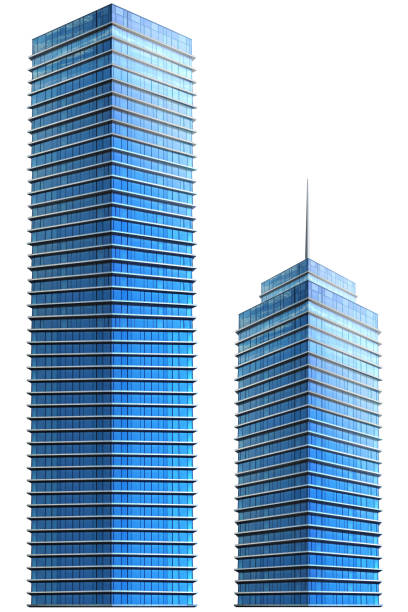 istock Single business skyscraper isolated on white background. 3D illustration. 1163900762