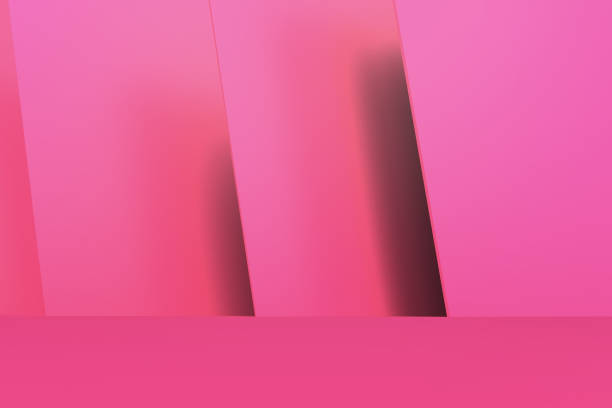 istock Empty pink color studio wall room background, product display with copy space for display of content design. Classic style, studio mock-up. 3D illustration 1163900829