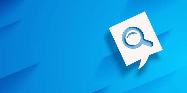 Cut out icon in a speech bubble on blue background. High resolution image with copy space ready for your crop needs.