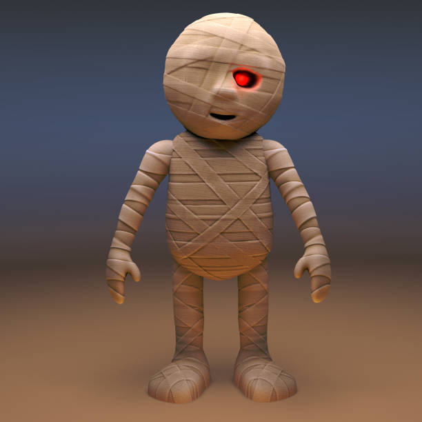 istock Undead Egyptian mummy monster stands still, 3d illustration 1163902915