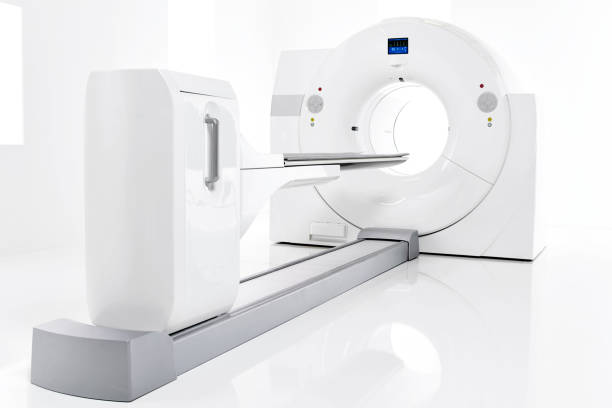 Computed tomography medical device. Modern technology stock photo