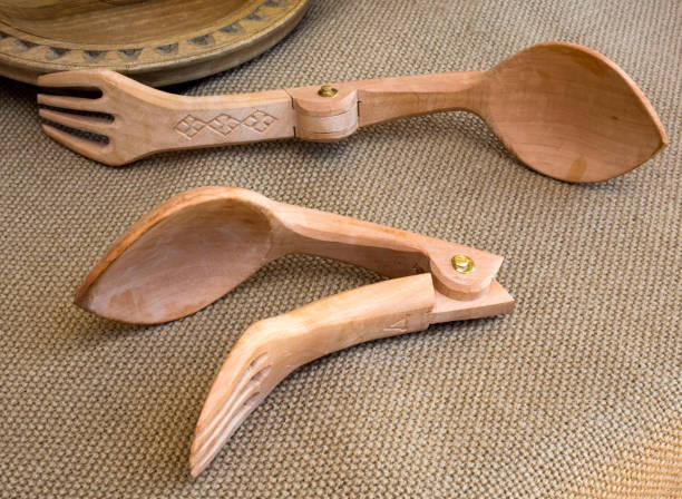 istock handmade folding, wooden fork and spoon from Bulgaria 1163906308