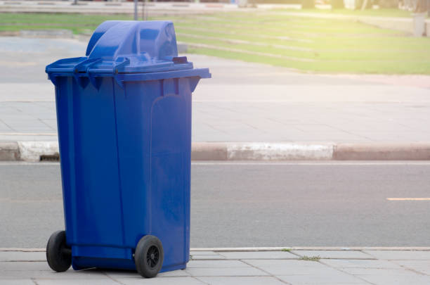 istock Bin, Recycle plastic blue wheelie bin for waste in the park separating waste. 1163906354