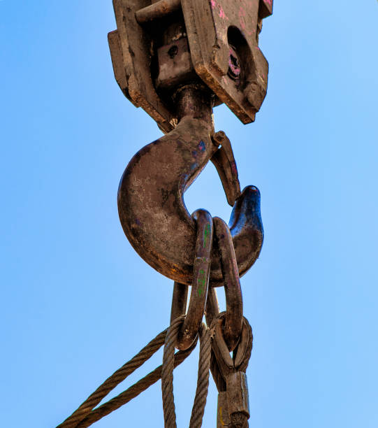 istock Crane hook and steel ropes 1163908685