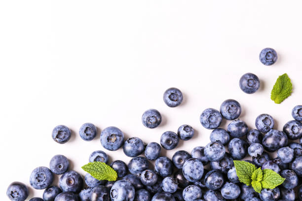 istock Organic blueberry berries in pile. 1163908955