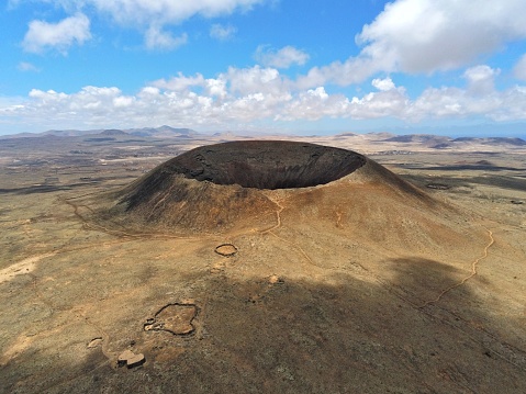 Anafi 1.5.4 Aerial photo of volcano crater